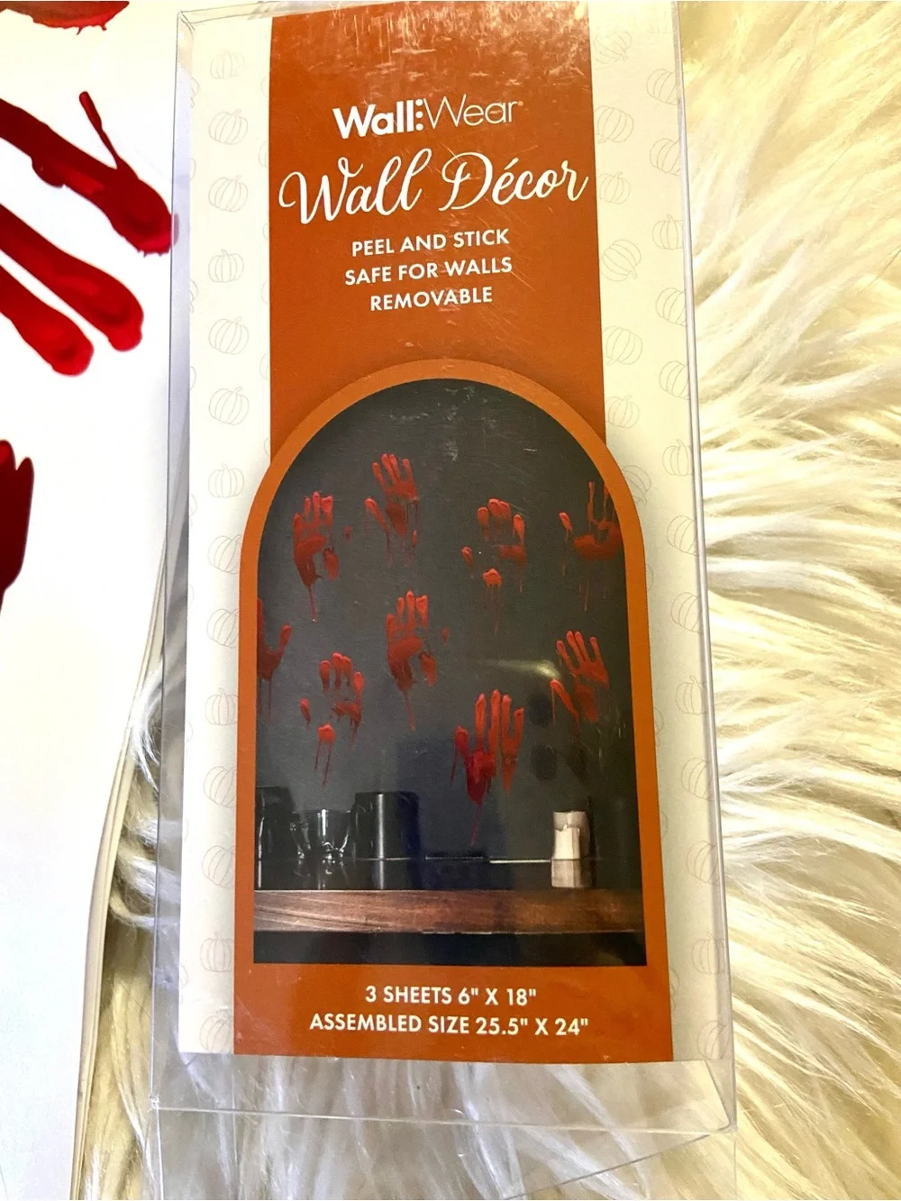 NWT Peel & Stick “Bloody handprint” Removable Wall Decals